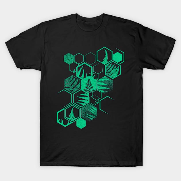 Hexagonal Fern Tattoo T-Shirt by Bongonation